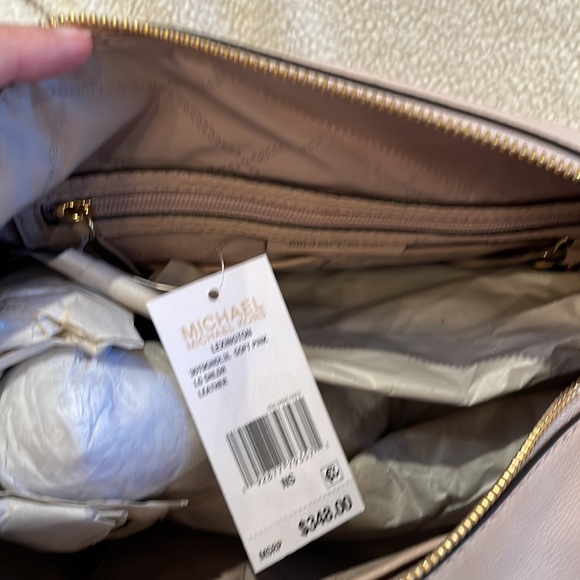 NWT Michael Kors Lexington Large Leather Shoulder Bag, Soft Pink - Picture 7 of 13